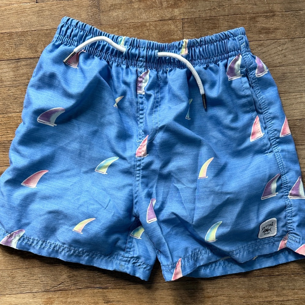 Kids Blue Sailboat Patterned Shorts